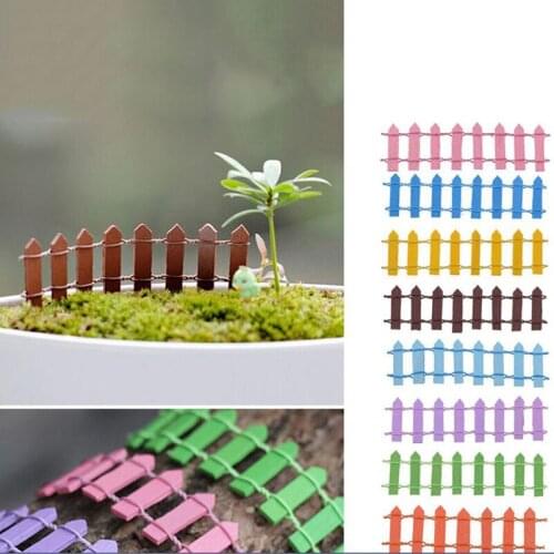 5Pcs Miniature Small Wood Fence DIY Fairy Garden Micro Dollhouse Gates Decor