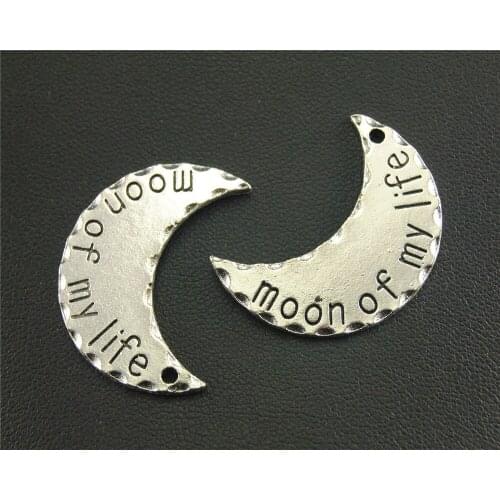 8pcs Silver Color Moon of Life Charm Pendant Jewelry Making DIY Handmade Craft 22x30mm A1413