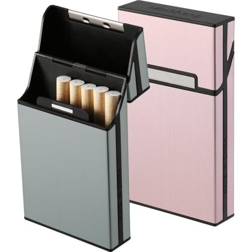 Smoking Accessories Gift Cigarette Storage Container Case Tobacco Holder Pocket Box Magnetic Button Lightweight Aluminium Alloy