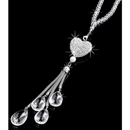 Car General Rearview Mirror Pendant Interior Heart Shaped Decoration Alloy Metal Pendant Car Durable Inner Accessories Supplies