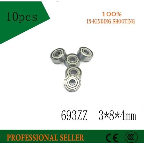 Free Shipping 10 PCS 693ZZ ABEC-5 Bearing 3x8x4 mm Miniature Ball Bearings R-830ZZ W693ZZ