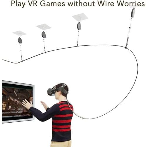 6pcs Silent VR Cable Pulley System for HTC Vive/Vive Pro/Oculus Rifts/Sony PS/Windows VR/Valve index VR cable management set