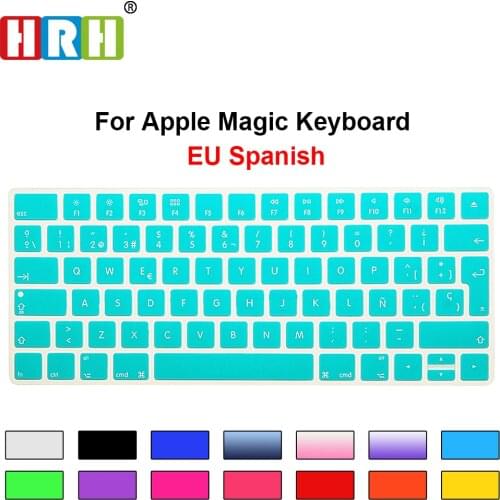 HRH Slim ESP Spanish Keyboard Cover Silicone Skin For Apple Magic Wireless Bluetooth Keyboard MLA22LL/A (A1644,2015 Released)