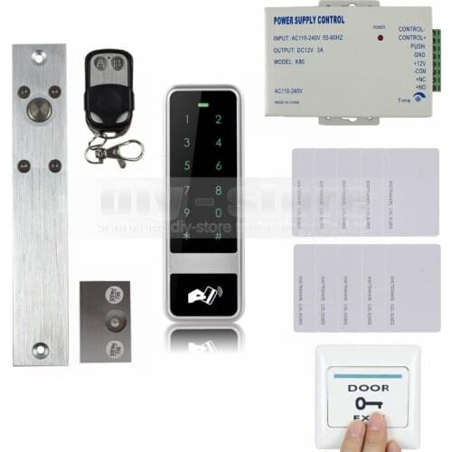 DIYSECUR 125KHz RFID Reader Password Keypad Electric Bolt Lock Door Access Control Security System Kit