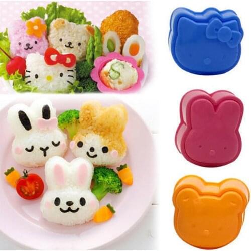 3Pcs Cute Cartoon Sushi Nori Rice Mold Decor Cutter Bento Maker Sandwich DIY Tool Kitchen Accessorie home baking Nori sushi tool