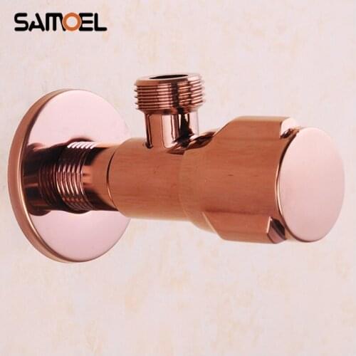 Brass Rose Gold Angle Valve Rose Golden Triangular Valve for Bathroom Basin Cold Hot Water Faucet JF1000