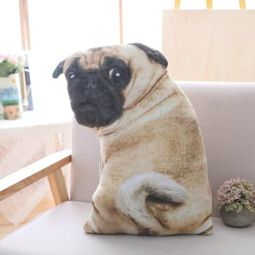 Cute Simulation Dog Plush Toy 3D Printing Soft Stuffed Animal Dog Plush Pillow Cushion Home Sofa Decor 55/70cm