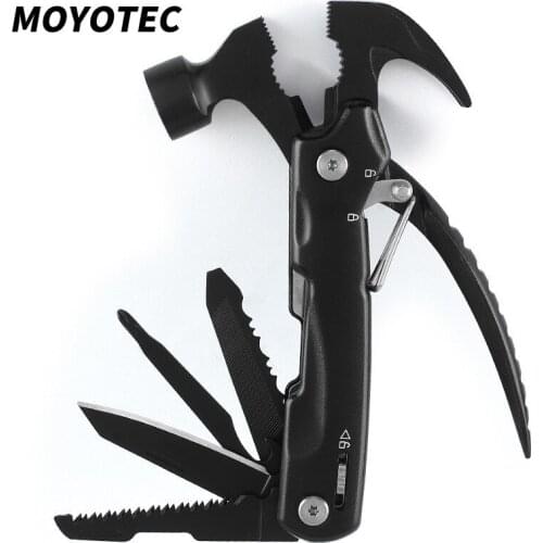 MOYOTEC Multifunctional Hammer Pliers Folding Knife Multitool Outdoor Survival Camping Tools Car Safety Broken Hammer