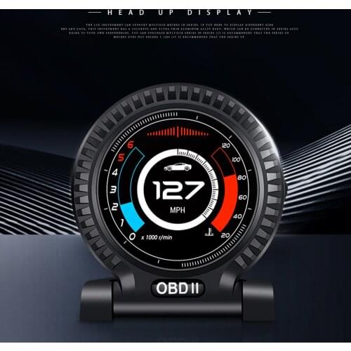 Fashion OBD2 Dashboard Head Up Display LCD Car Monitor Computer Speed Mileage RPM Turbo Boost Alarm System HUD Gift Stylish