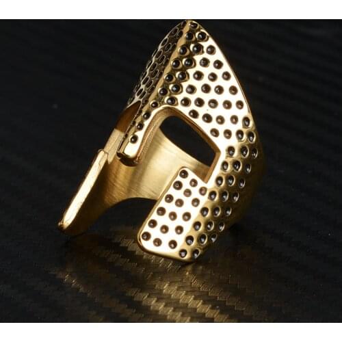 Stainless Steel Retro Mens Ring Punk Style Egyptian Pharaoh Mask Helmet Male Ring Accessories Jewelry For Male Party Best Gift