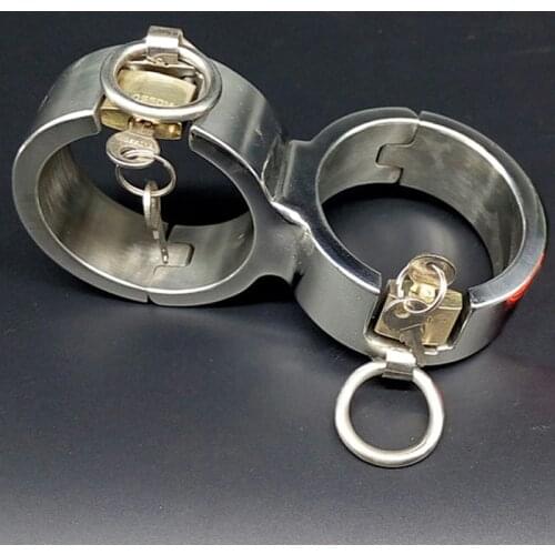 Stainless Steel Metal Cross Handcuffs Wrist Restraints Bondage Restraints Sex Toys For Couples Slave BDSM Torture Hand Cuffs