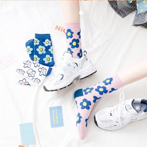 New Hot Women Anime Socks Fashion Personality Creative Trendy Cartoon Pink Street Couple BF Long Tube Cotton Socks Happy Socks