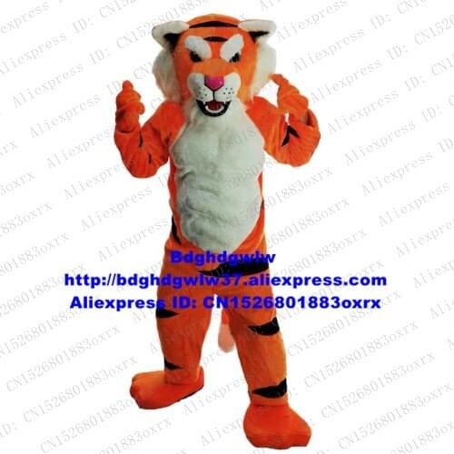Orange Tiger Mascot Costume Adult Cartoon Character Outfit Suit Opening New Business Brand Plan Promotion zx1727