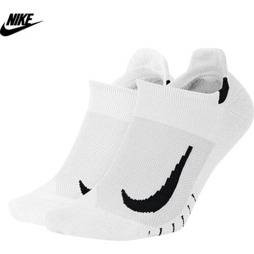 Original Nike Multiplier No-Show Running (2 Pair) Unisex Socks-White SX7554-100/Black SX7554-010