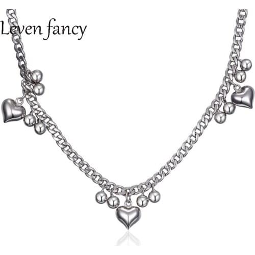 Curb Necklace 925 Sterling Silver Chain Flat Cuban Jewelry Neck Link Chains Love Heart Charms Ball Stackable Choker Necklaces