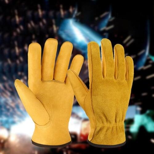 1 Pair Heavy Duty Gardening Gloves Men Women Thorn Proof Leather Work Gloves Garden Cleaning Household Supplies Industrial Glove