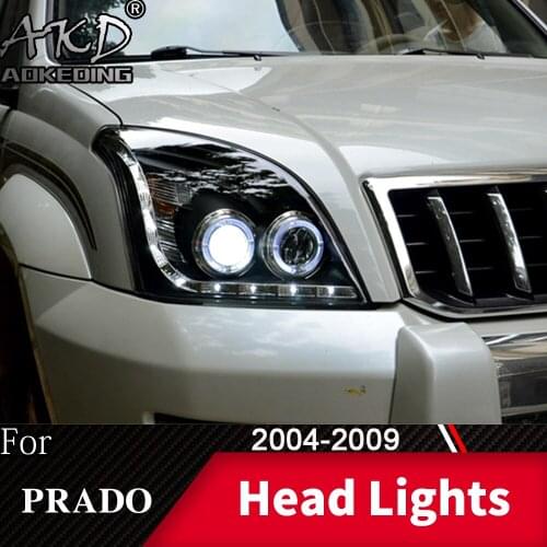 Head Lamp For Car Toyota Prado LC150 2004-2009 Headlights Fog Lights Day Running Light DRL H7 LED Bi Xenon Bulb Car Accessory