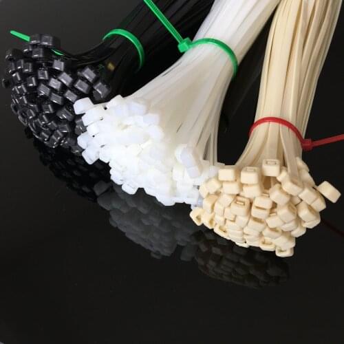 100pcs Xingo 120mm Self-locking Nylon Cable Ties Plastic Zip Tie 18 Lbs UL RoHS SGS Approved Loop Wrap Ties White and Black
