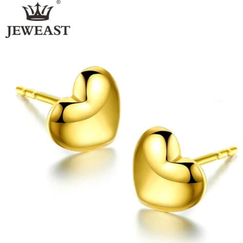 18K Pure Gold Earring Real AU 750 Solid Gold Earrings Nice Beautiful Heart Upscale Trendy Classic Fine Jewelry Hot Sell New 2020