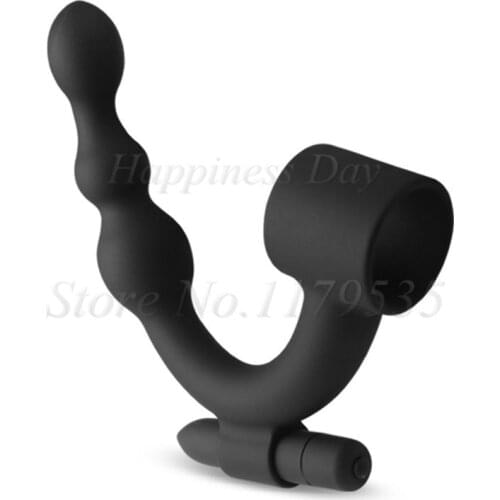 Silicone Anal Prostate Massager G Spot Anal Sex Toys 10 Speeds Vibrator Cock Ring Sex Toys for Men & Gay Masturbator Penis Ring