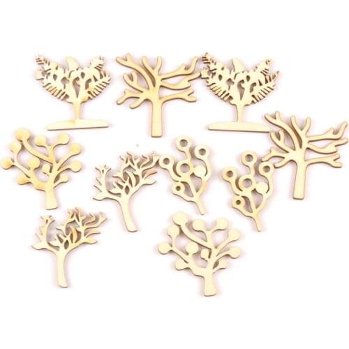 10pcs Natural Tree pattern wood Scrapbooking Carft for Kid painting diy accessories home decor ornament 30-45mm MT2118