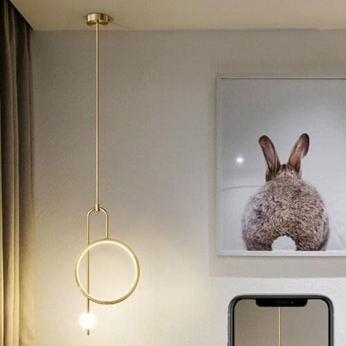 Modern Pendant Lights Led Ring Hanging Lamp For Bedroom Dining Room Bar Nordic Home Decor Luminaire Loft Fixtures Bedside Lamp