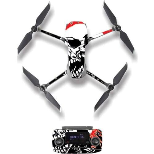 Cool Skull Style Skin Sticker for DJI Mavic 2 Pro & Zoom Drone Body Remote Controller Battery Protection Film M20076