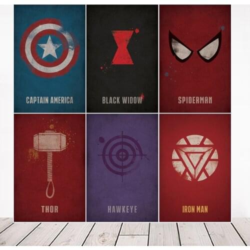 Marvel Superhero Nursery Wall Art Decor Captain America Poster Print Avengers Movie Canvas Painting Living Room Home Decoration