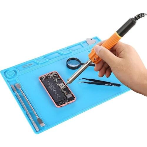 350*250Heat Insulation Silicone Pad Maintenance Platform for BGA Soldering Iron Magnetic Section Repair Station Mat Scale Rul