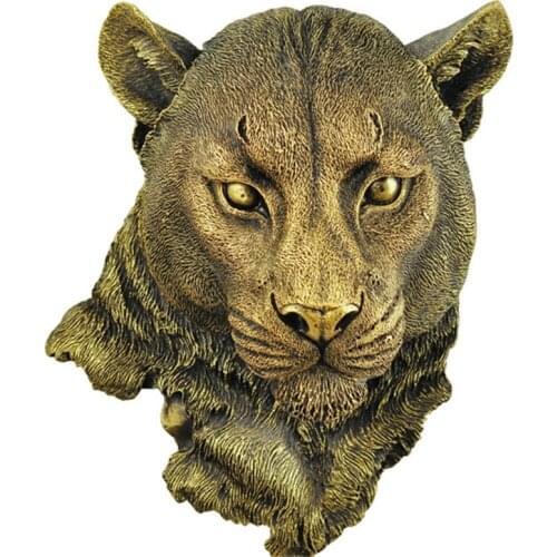 Décoration murale suspendue en résine, tête d'animal, Lion, tigre, ours, loup, léopard, accessoires pour la maison