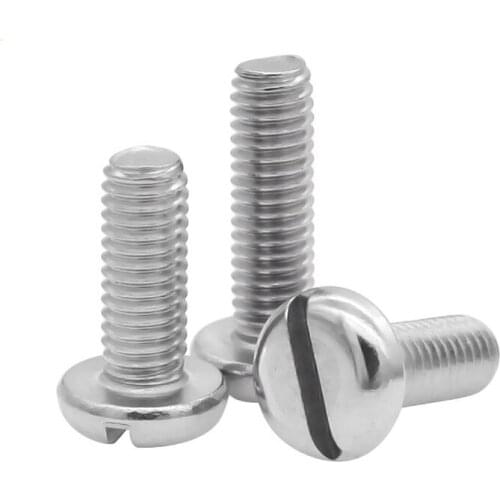 20pcs M5 304 stainless steel Slotted pan head screws one word round header screw mechanical fasten bolt GB67 6mm-55mm long