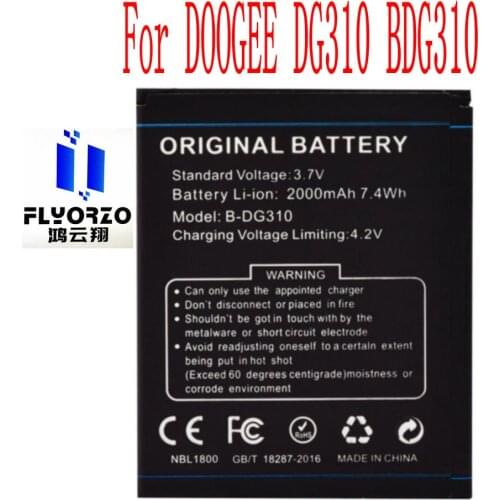 High Quality 2000mAh B-DG310 Battery For DOOGEE DG310 BDG310 Mobile Phone
