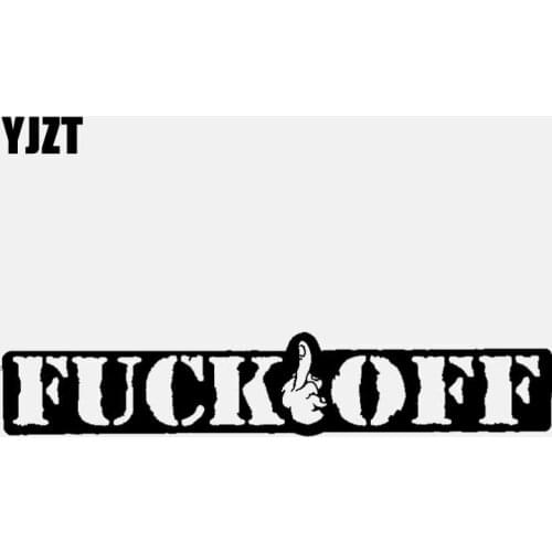 YJZT 16CM*3.1CM Middle Finger Car Sticker Decal Vinyl Motorcycle Black/Silver C3-1944