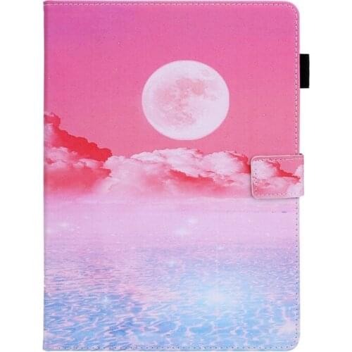 For IPAD PRO 11/IPAD AIR4 10.9 Protective Cover Flip Cover with Card Slot Bracket Leather Protective Shell Red Moon