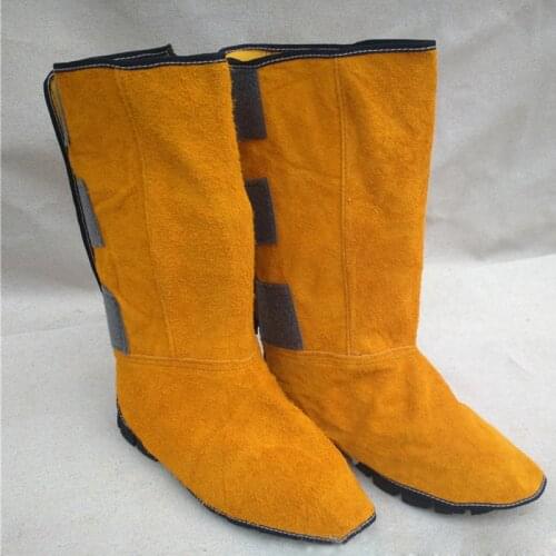 Welding Leather Shoes Cover Flame Resistant Anti-Heat Wear Resistant Workplace Welders Foots Protective Cover for Welding