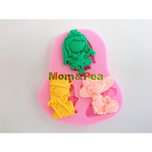 Mom&Pea 0365 Free Shipping Prince & Princess Silicone Soap Mold Cake Decoration Fondant Cake 3D Mold Food Grade Silicone Mould