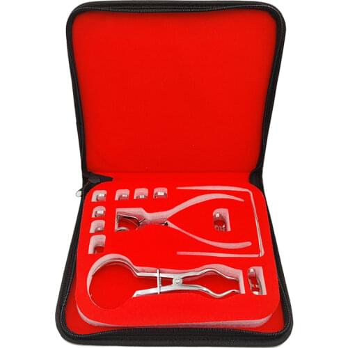 1 Set Teeth Care Dental Rubber Dam Set Perforator Puncher Pliers for Dentist Orthodontic Lab Device Instrument Equipment 12Pcs