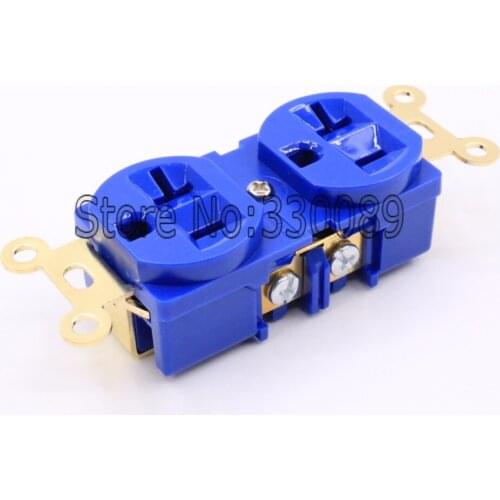 1 pcs Gold Plated Brass AC Power Bar trip US Socket Receptacle wall outlet