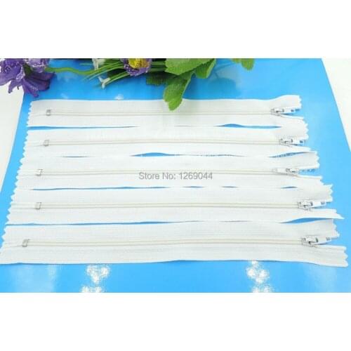 100 pcs White Color 30 cm Nylon Coil Zippers Tailor Garment Accessories Sewing Tools 12 Inch
