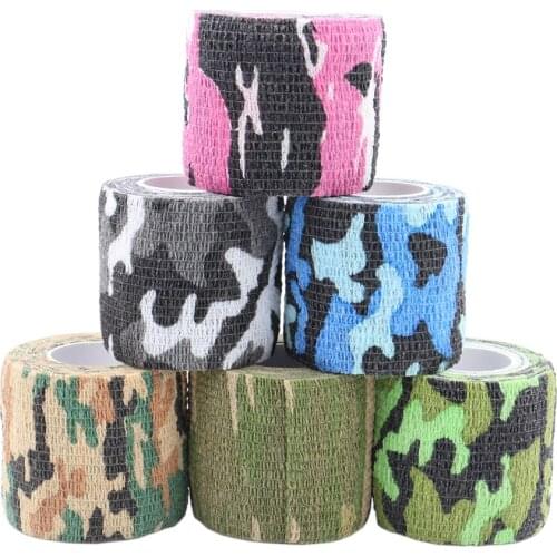 6PCS Army Camouflage Tattoo Grip Bandage Disposable Waterproof Nonwoven Wrist Wound Bandage Sports Support For Tatoo Grip Wrap
