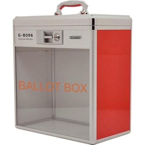 Aluminum Portable Ballot Vote Box with Lock Desktop Vote Box for Multi Functional Use B096