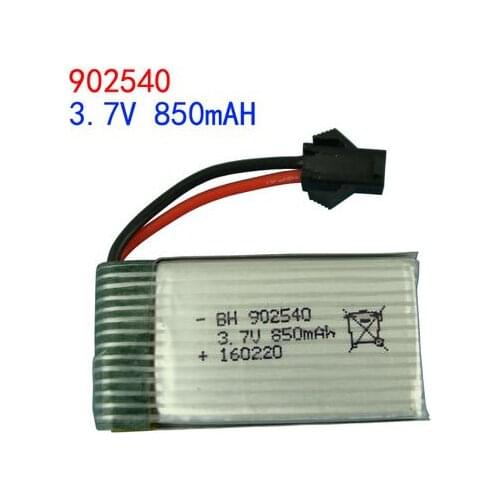 Free shipping 3.7v 850mah 902540 lithium ion polymer battery remote control helicopter aircraft drone battery