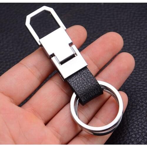 BISI GORO genuine leather metallic women men Key holder Creative key two ring keychain 2019 fashion trinket car chaveiro couro