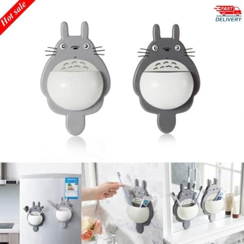 1Pcs High Quality Toothbrush Holder Cute Totoro Toothbrush Wall Mount Holder Sucker Suction Organizer Home Bathroom Accessories