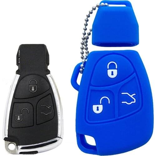Remote Car Key Fob Silicone Case Cover Protector For Mercedes Benz W211 W202 B C E Class ML S CL 220th 3Button Holder Keyless