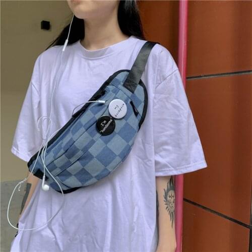 New Women Jean Waist Bag Ladies New Designer Canvas Fanny Pack Fashion Travel Money Phone Chest Bag Female Hobo Bum Belt Bags