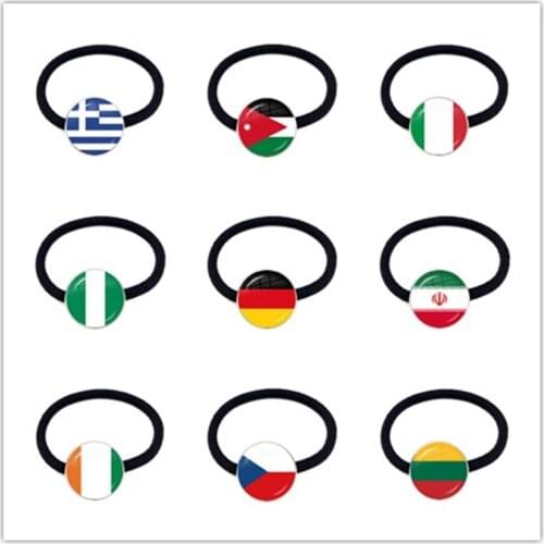 Greece,Jordan,Italy,Nigeria,Germany,Iran,Czech Republic,Lithuania National Flag Headband Elastic Hair Bands Accessories Jewelry