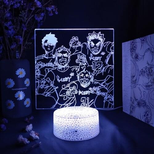 Haikyuu Team Figures Hot Anime LED Night Lights 3D Anime Lamp Haikyuu Led Light Table Lamp for Manga Fans Home Decor Kids Gifts