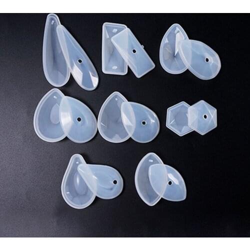 DIY Pendant Epoxy Mold Handmade Oval Irregular Crystal Necklace Resin Mold Fashion Women Silicone Jewelry Making Accessories