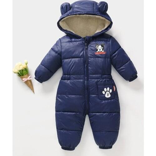 Childrens Winter Jumpsuit Infant Snowsuit Baby Thick Down Fur Coat Newborn Snow Wear Rompers for Boy Girl Parka Costumes